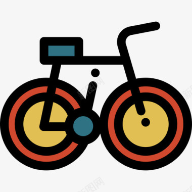 自行车乡村2线性颜色图标图标