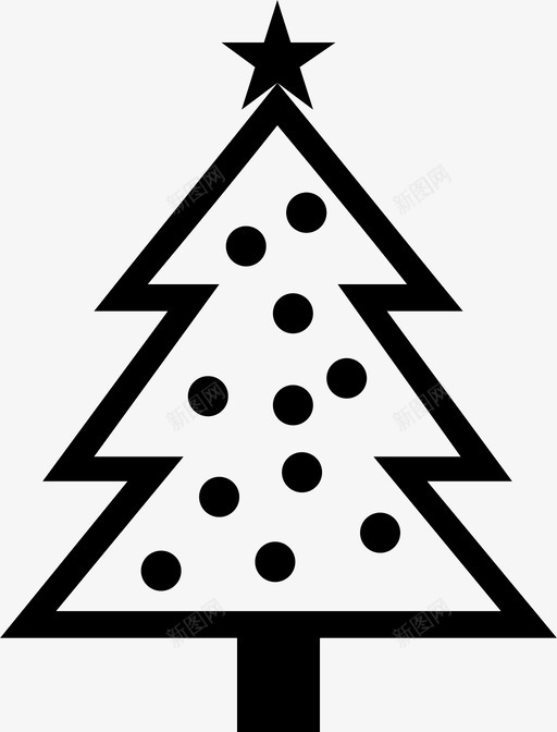 圣诞节圣诞树假日图标svg_新图网 https://ixintu.com 假日 冬天 圣诞树 圣诞节 松树