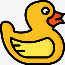 4只鸭子鸭子浴室物品4线性颜色图标高清图片