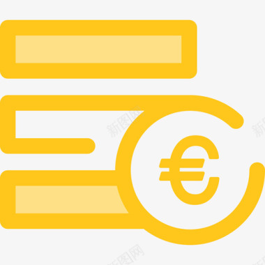 欧元电子商务10黄色图标图标