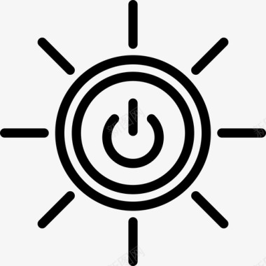 太阳能生态学9线性图标图标