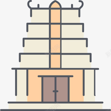 寺庙宗教9颜色图标图标