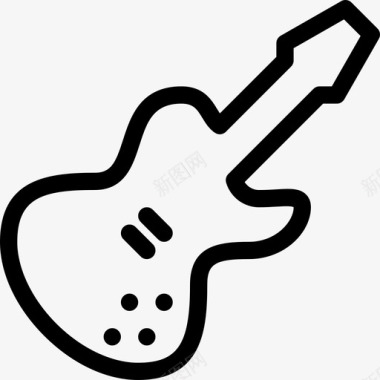电吉他乐器3线性图标图标