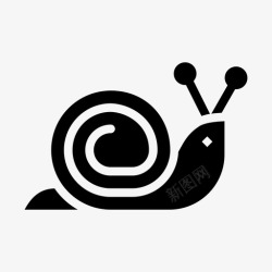 迟缓蜗牛软体动物贝壳图标高清图片