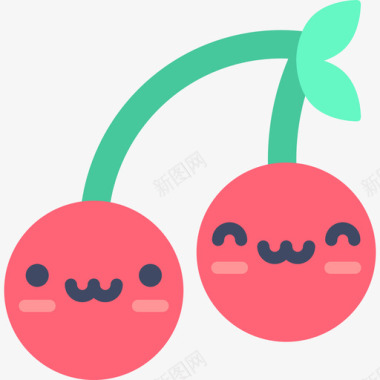 樱桃可爱的食物2平淡图标图标