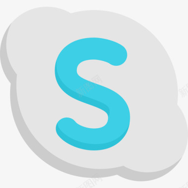 Skype社交媒体26扁平图标图标