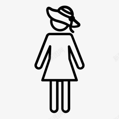 女士卫生间盥洗室图标图标