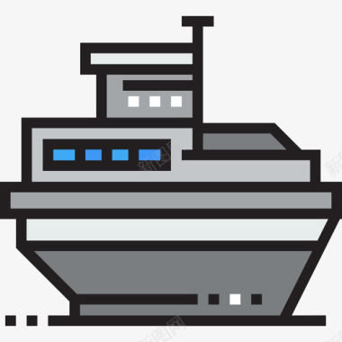 船航海和水手线性颜色图标图标