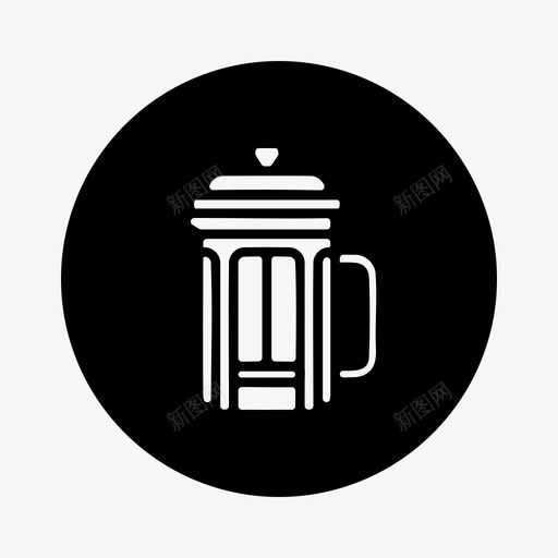 法式出版社咖啡咖啡酿造图标svg_新图网 https://ixintu.com 咖啡 咖啡酿造 咖啡酿造圈 手工酿造 法式出版社