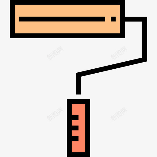 油漆辊建筑施工4线颜色图标svg_新图网 https://ixintu.com 建筑施工4 油漆辊 线颜色