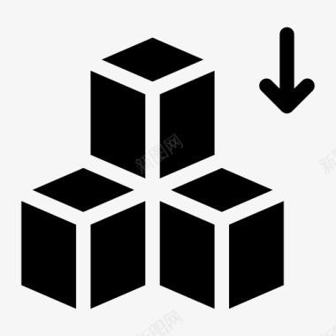 立方体盒子信使图标图标