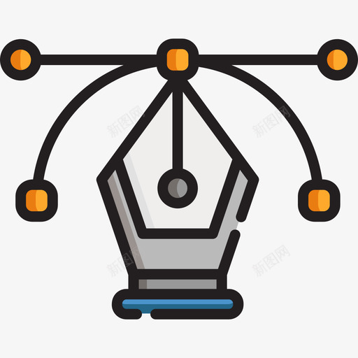 钢笔工具普通艺术2线颜色图标svg_新图网 https://ixintu.com 普通艺术2 线颜色 钢笔工具