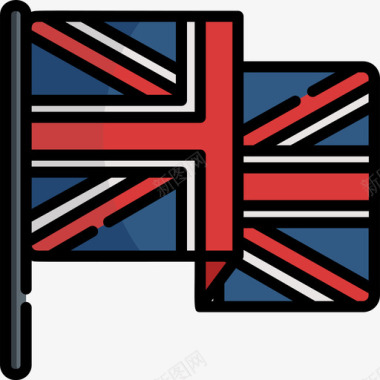 英国英国4线性颜色图标图标