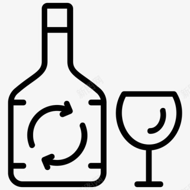 玻璃回收酒精玻璃瓶图标图标