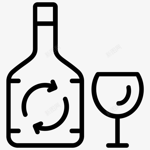 玻璃回收酒精玻璃瓶图标svg_新图网 https://ixintu.com 可重复使用的玻璃 回收线图标 玻璃回收 玻璃瓶 酒瓶 酒精