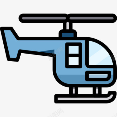 直升机11号机场线性颜色图标图标