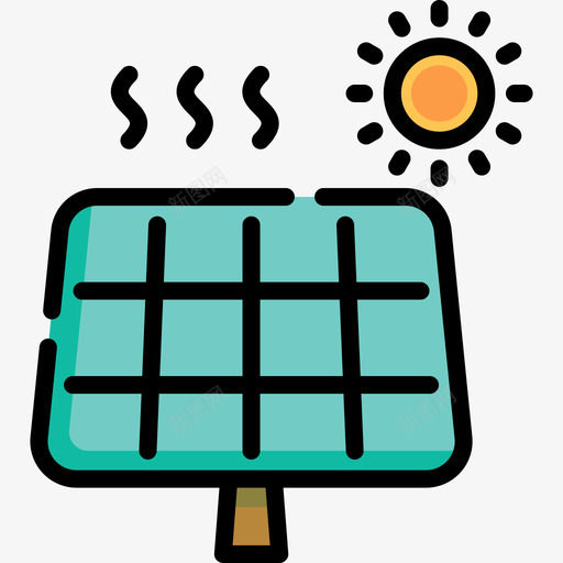 太阳电池板地球日3线性颜色图标svg_新图网 https://ixintu.com 地球日3 太阳电池板 线性颜色