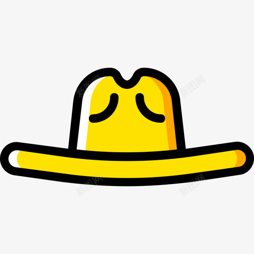 牛仔帽男士配件4黄色图标svg_新图网 https://ixintu.com 牛仔帽 男士配件4 黄色