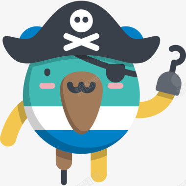 海盗表情符号17扁平图标图标