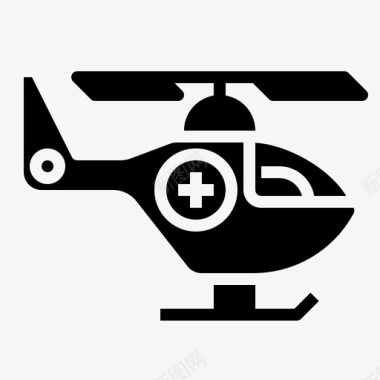 空中救护急救直升机医院图标图标