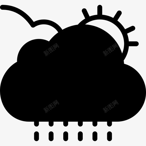 下雨天气56填充图标svg_新图网 https://ixintu.com 下雨 填充 天气56