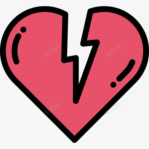 破碎的心摇滚线性的颜色图标svg_新图网 https://ixintu.com 摇滚 破碎的心 线性的颜色