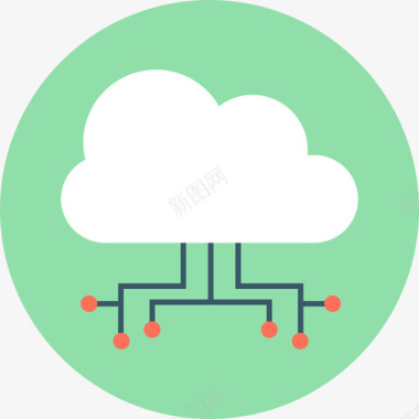 云计算网络和网络循环图标图标