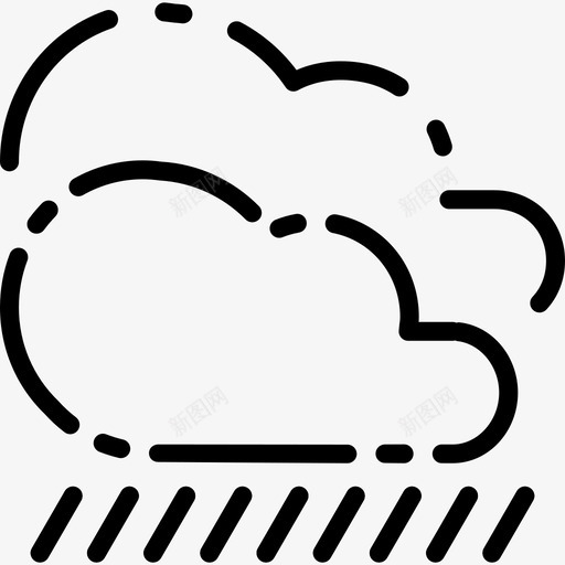 雨天气预报2线性图标svg_新图网 https://ixintu.com 天气预报2 线性 雨