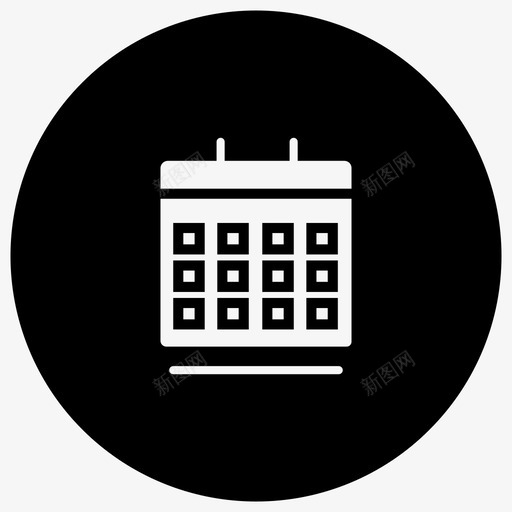 日历日期事件图标svg_新图网 https://ixintu.com 事件 基本设计6黑色填充减去前面 日历 日期 日程表 月 计划