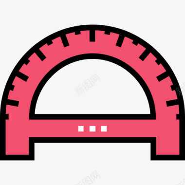 量角器工艺4线颜色图标图标