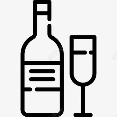 葡萄酒7号餐厅直系图标图标