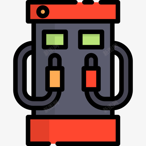 加气机加油站线性颜色图标svg_新图网 https://ixintu.com 加气机 加油站 线性颜色