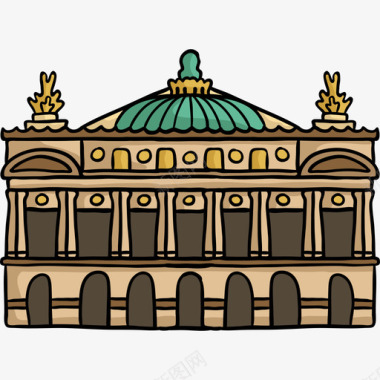 加尼尔宫世界纪念碑色彩图标图标