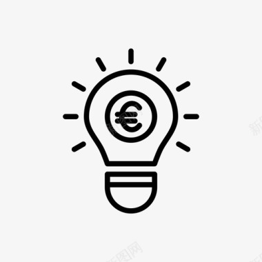 灯的想法商业欧元图标图标