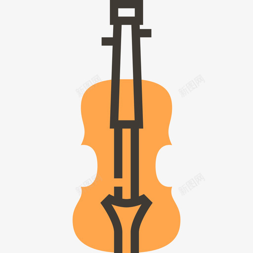 小提琴乐器2黄影图标svg_新图网 https://ixintu.com 乐器2 小提琴 黄影