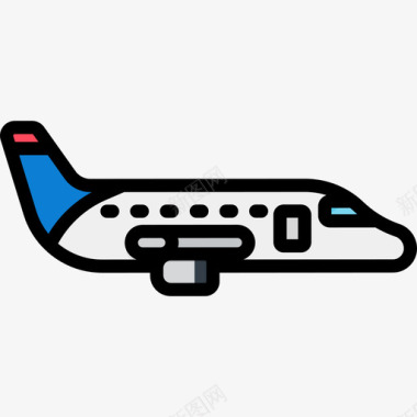 飞机运输32线颜色图标图标