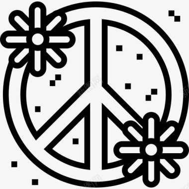 和平标志嬉皮士8直系图标图标
