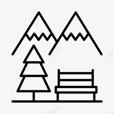 阿尔卑斯山自然户外图标图标