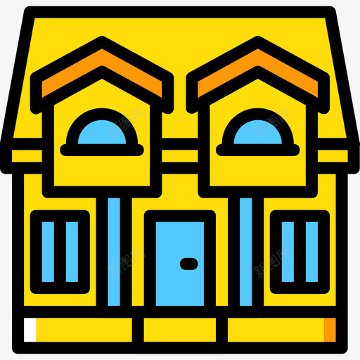 复式房地产17黄色图标svg_新图网 https://ixintu.com 复式 房地产17 黄色