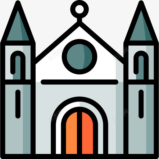 大教堂圣帕特里克第11天线性颜色图标svg_新图网 https://ixintu.com 圣帕特里克第11天 大教堂 线性颜色