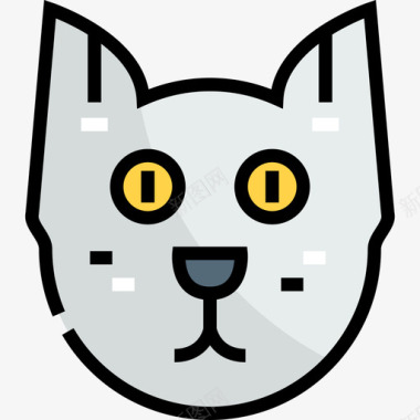 猫宠物店线性颜色图标图标