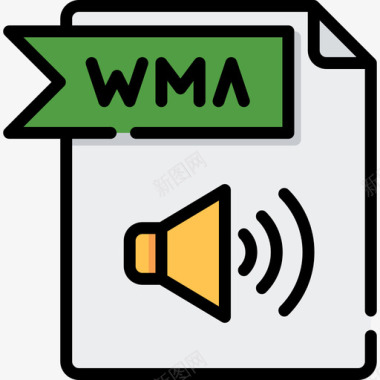 Wma文件文件夹5线性颜色图标图标