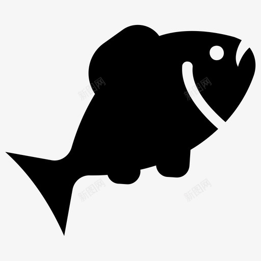 鱼动物食物图标svg_新图网 https://ixintu.com 健康食品 动物 海鲜 烧烤和尾门雕文图标 食物 鱼