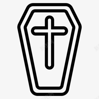 棺材墓地十字架图标图标