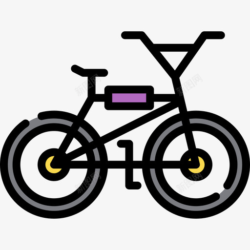 自行车80年代6线性颜色图标svg_新图网 https://ixintu.com 80年代6 线性颜色 自行车