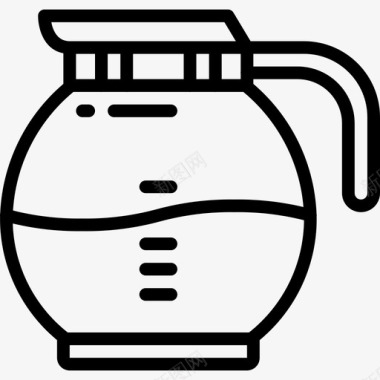 咖啡厨房用品3线性图标图标