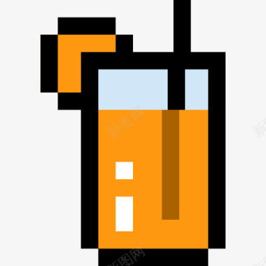 橙汁食品33线性颜色图标图标