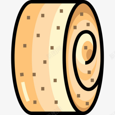 卷饼面包店6线性颜色图标图标