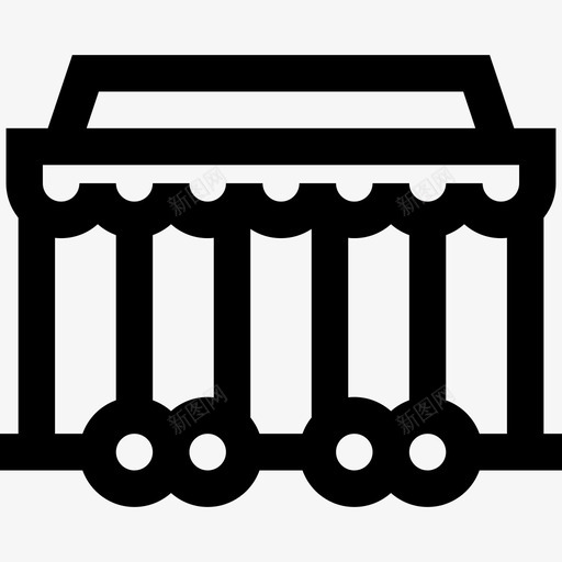 马车马戏团9直线型图标svg_新图网 https://ixintu.com 直线型 马戏团9 马车