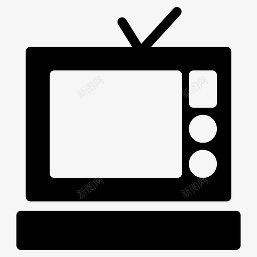 电视设备娱乐图标svg_新图网 https://ixintu.com 娱乐 小工具 屏幕 游戏字形图标 电视 设备